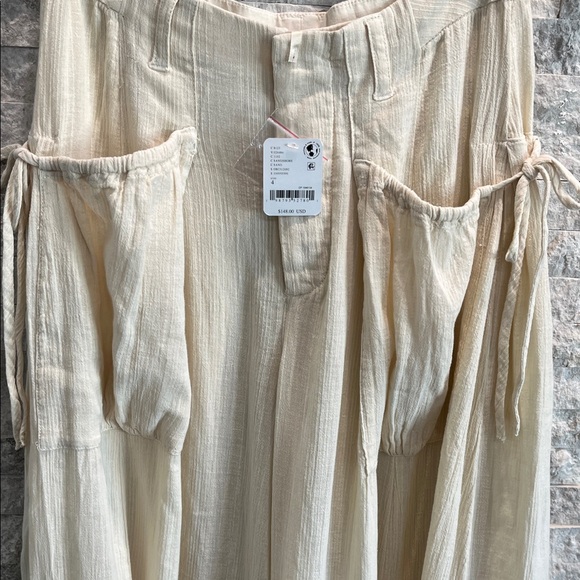 Free People Cream Wide-Leg Pants - Picture 12 of 13